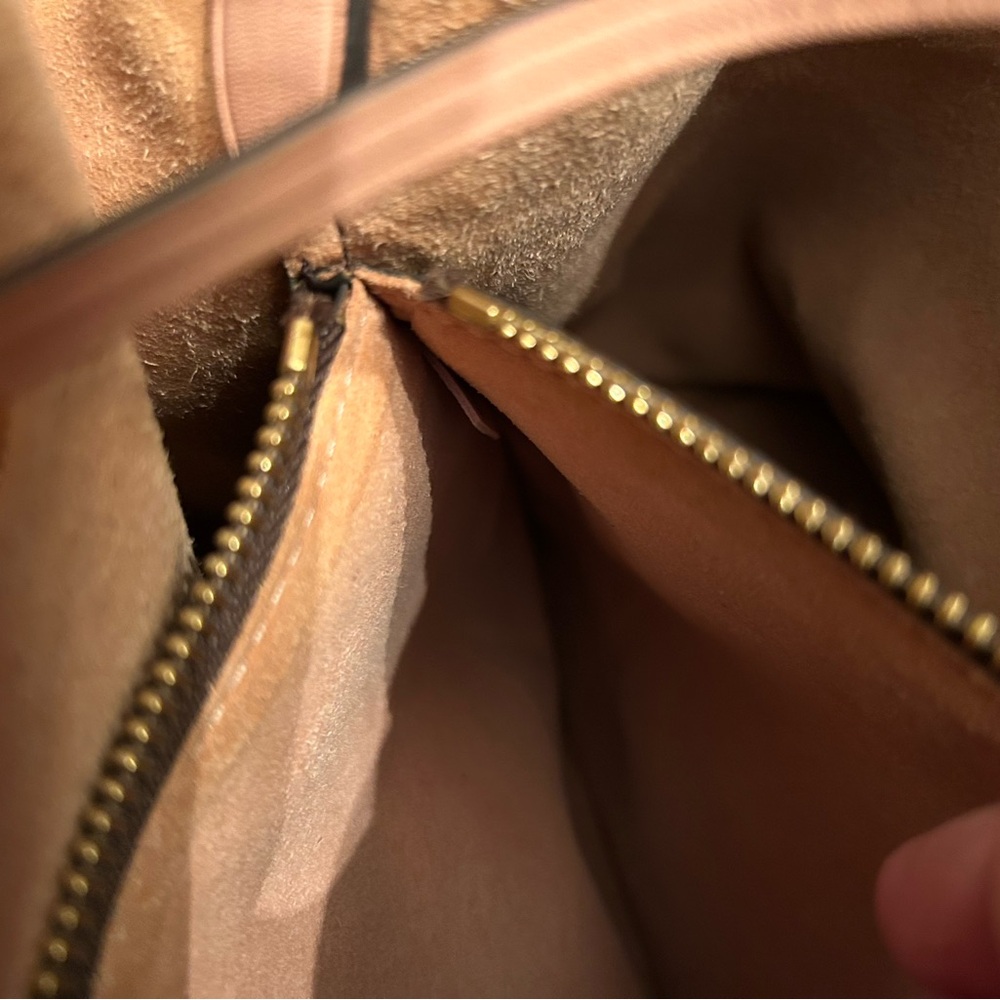 Louis Vuitton Monogram Drawstring Shoulder Bag in Brown with Pink Trim - Picture 10 of 16